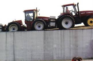 Packing corn silage into bunkers at Soaring Eagle Dairy